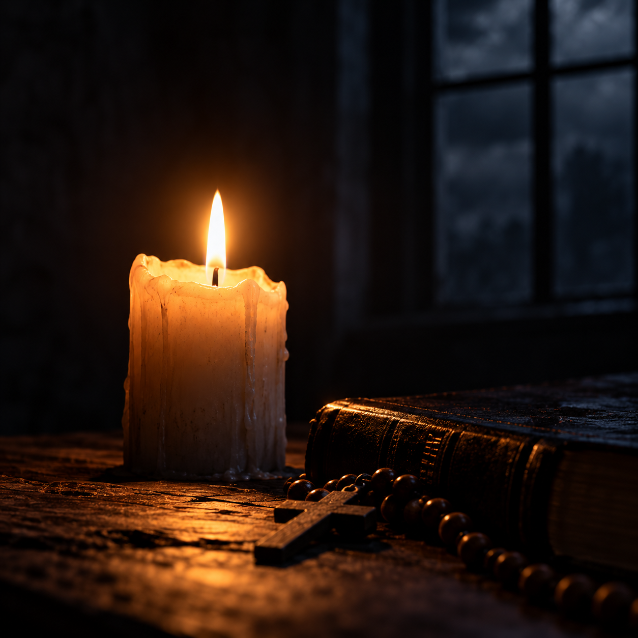 Prayer candle in darkness representing unanswered prayers