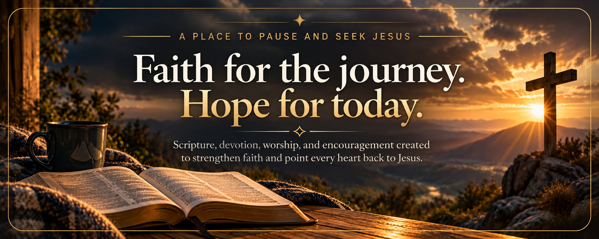A place to pause and seek Jesus. Faith for the journey. Hope for today. Scripture, devotion, worship, and encouragement created to strengthen faith and point every heart back to Jesus.