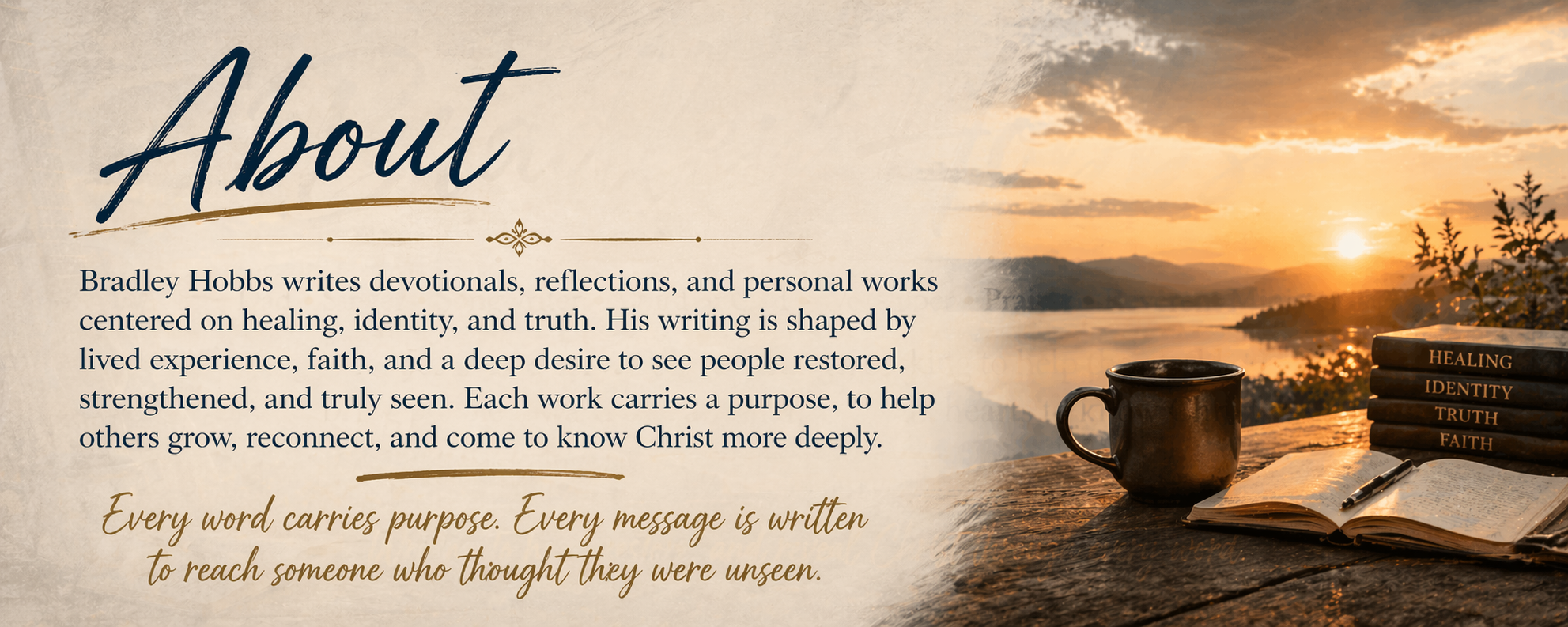 About Bradley Hobbs, Christian author, Bible teacher, Christian educator, and creator of Christian books and Bible studies.