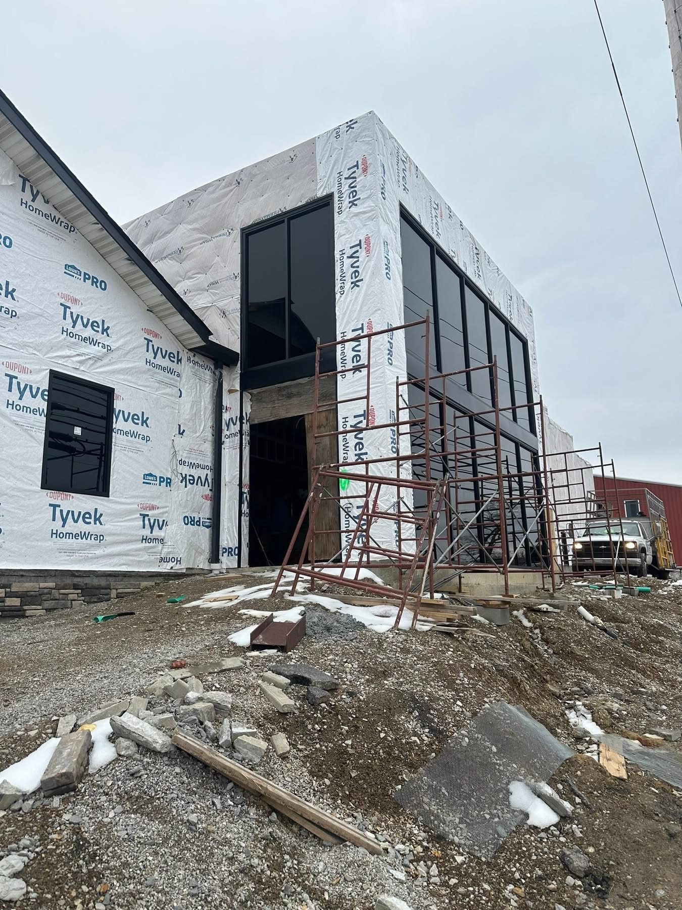 Exterior glass install