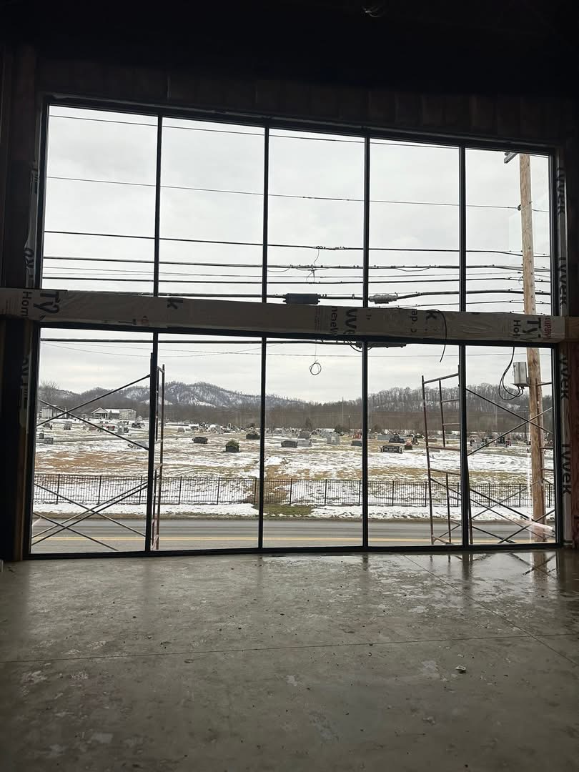 Interior glass wall