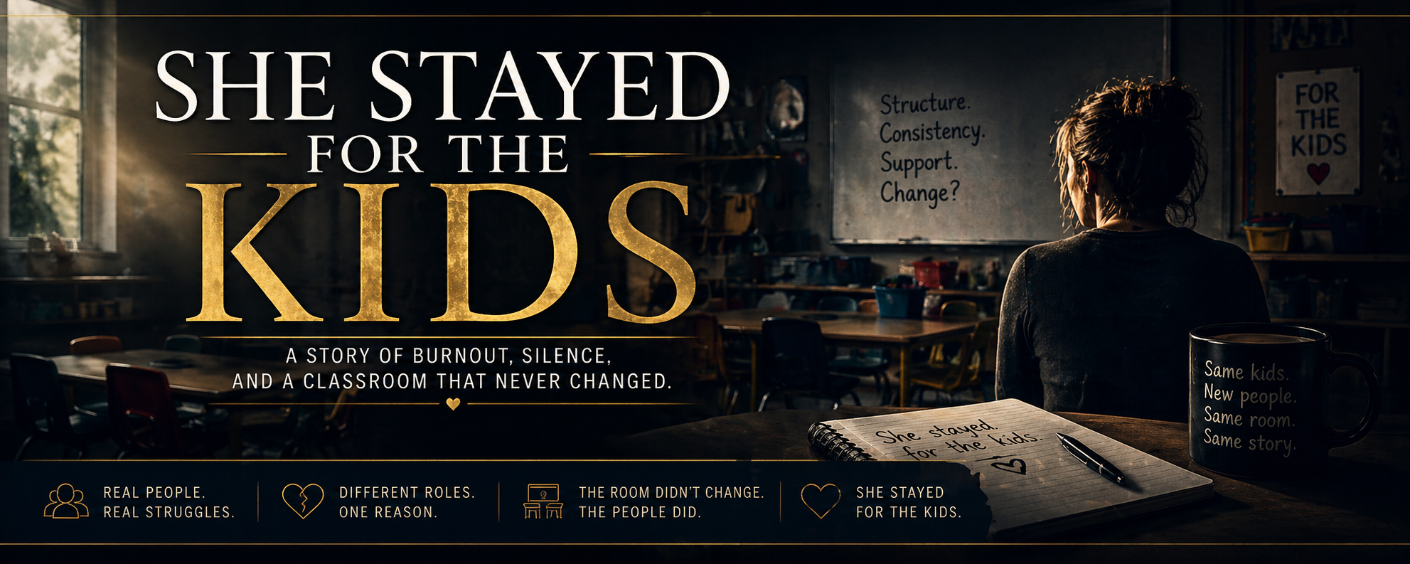 She Stayed for the Kids Banner