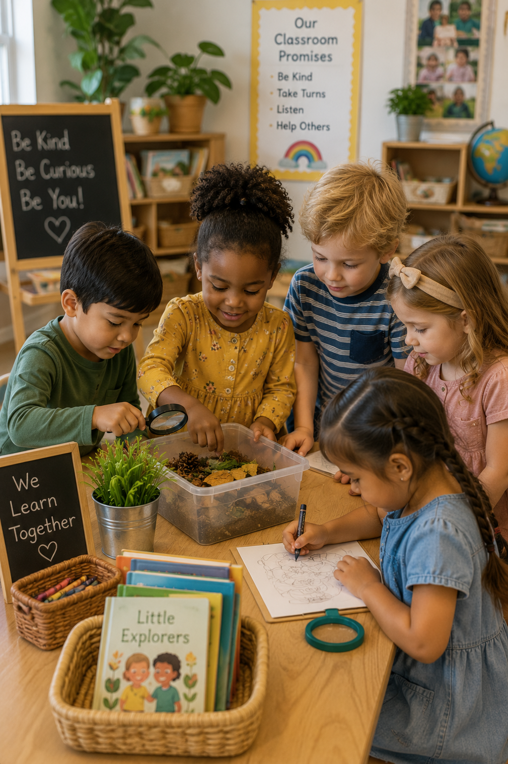 Children learning together in an early childhood classroom