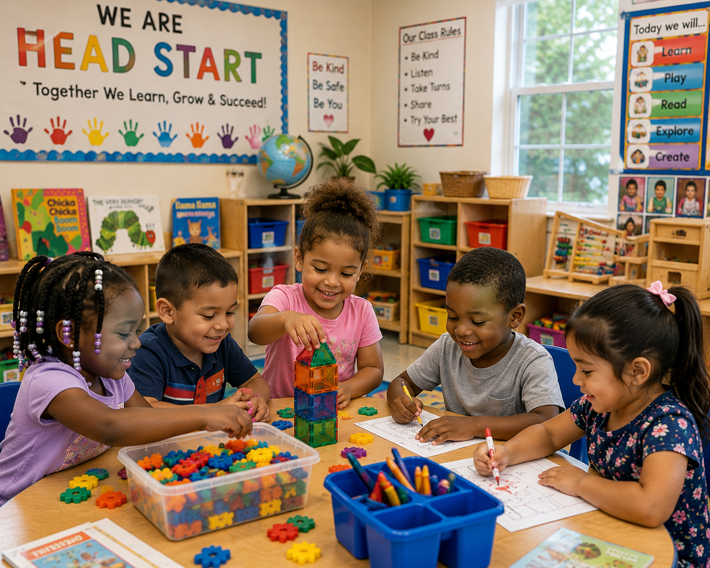 Head Start children learning together