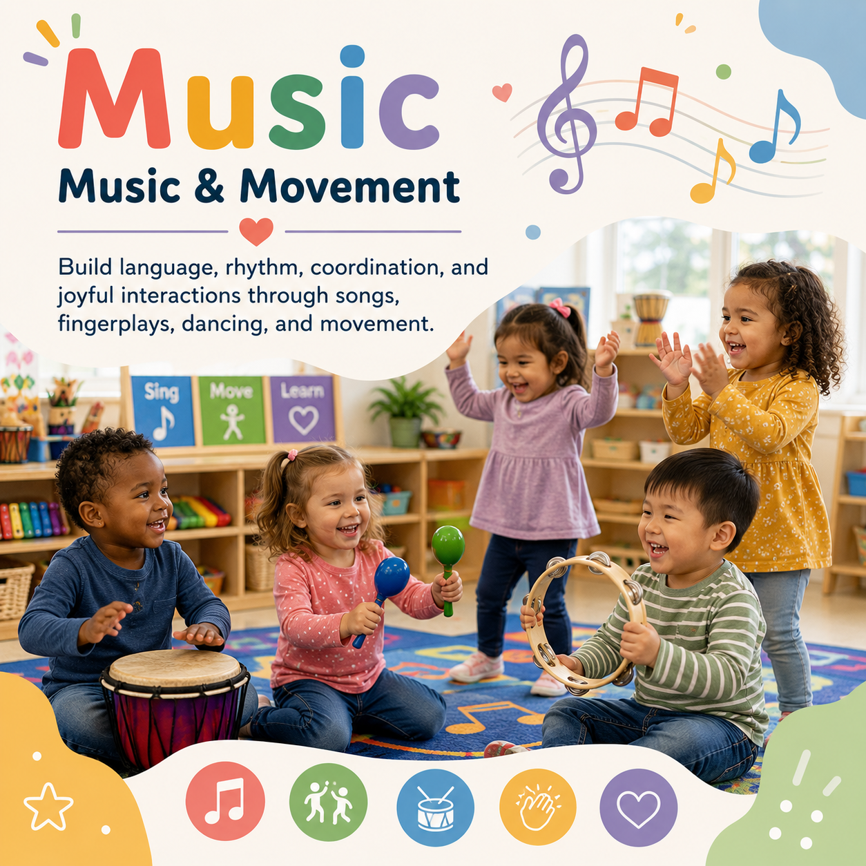 Teacher leading music and movement