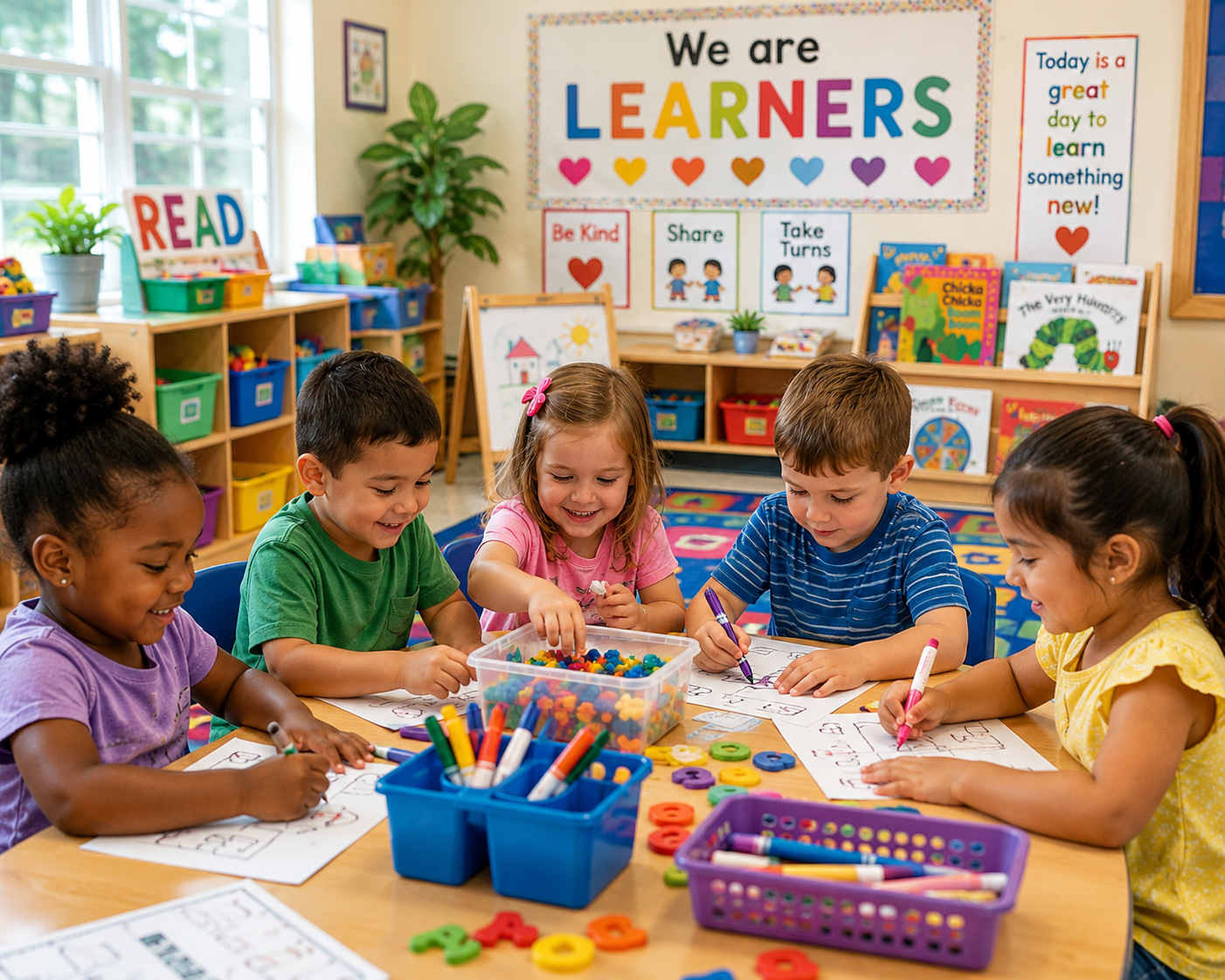 Preschool children learning together