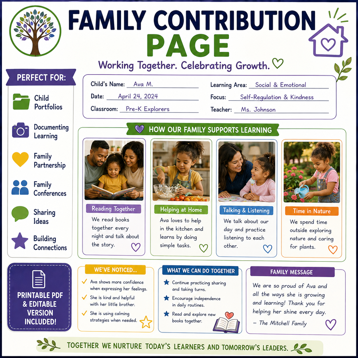 Family Contribution Portfolio Page