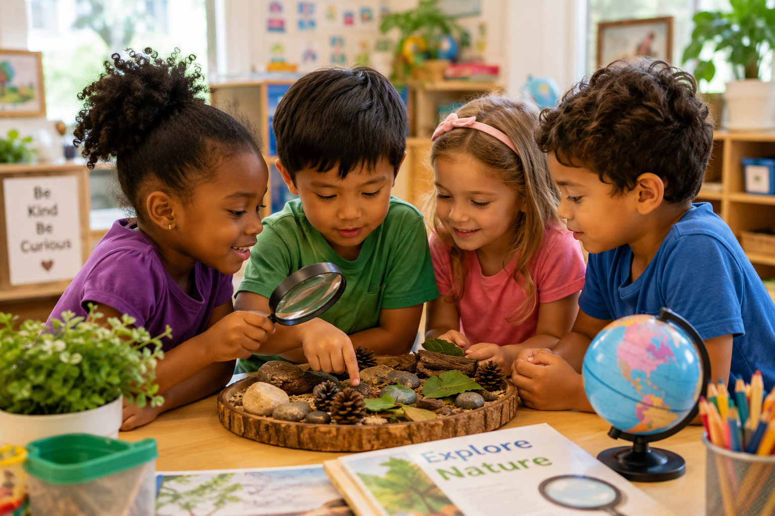 Children learning together in an early childhood classroom