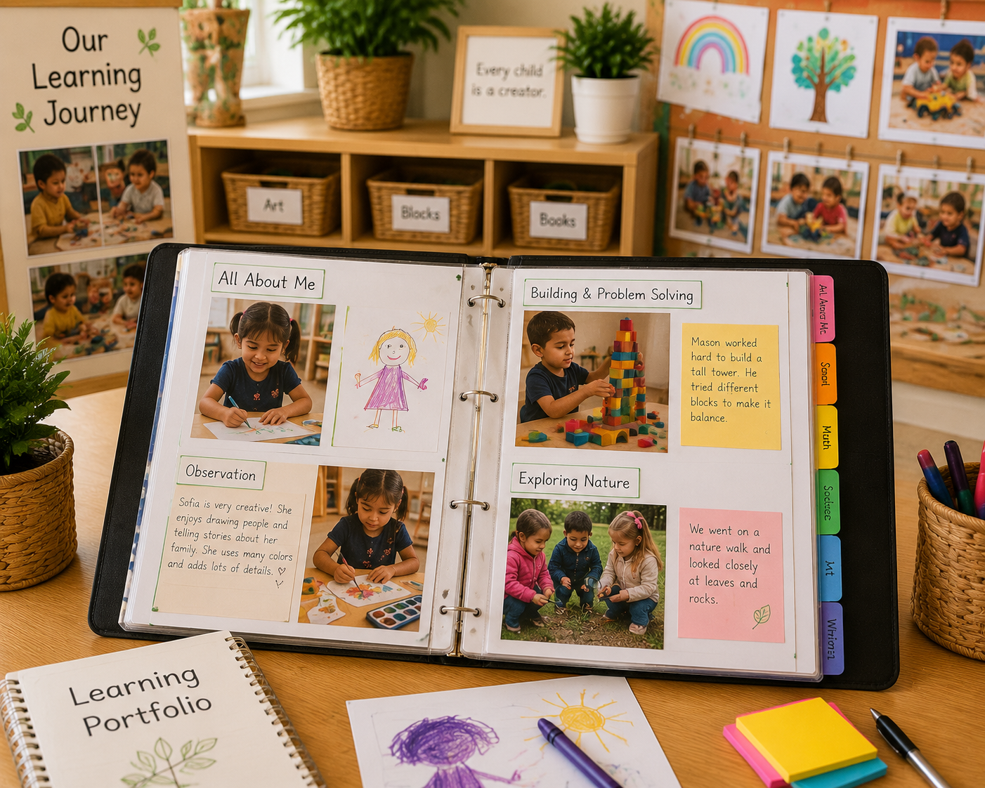 Children learning portfolio documentation
