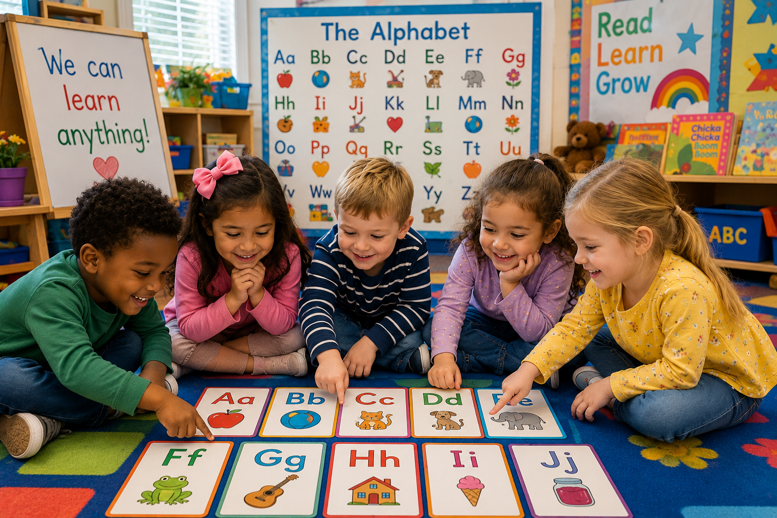 Children learning the alphabet together