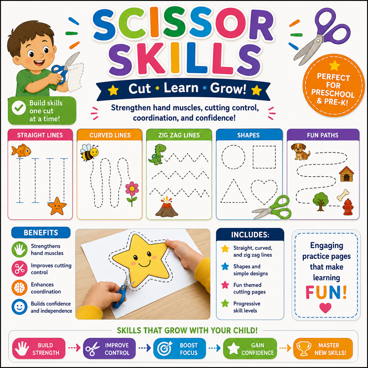 Children practicing fine motor skills