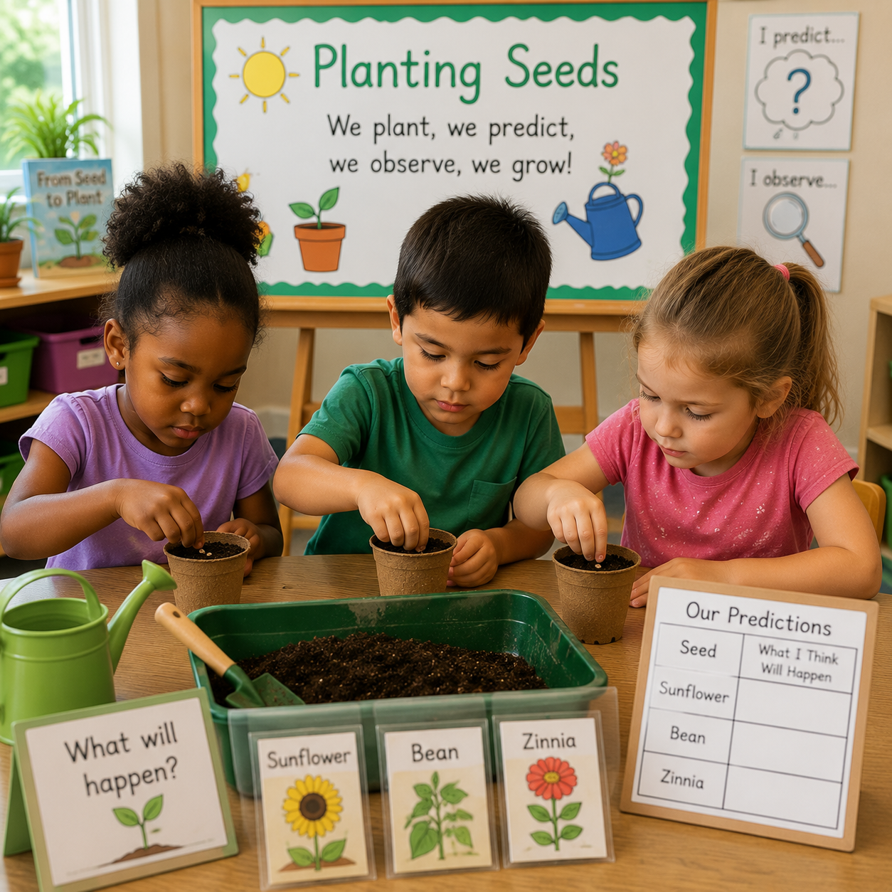 Children planting seeds