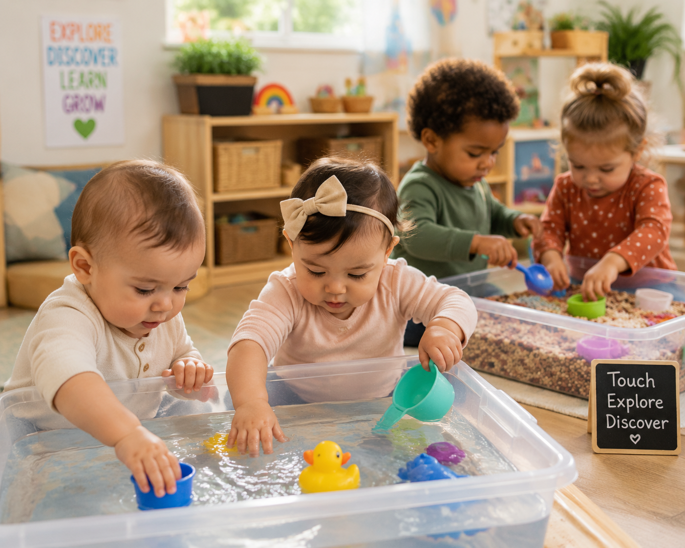 Children exploring sensory play