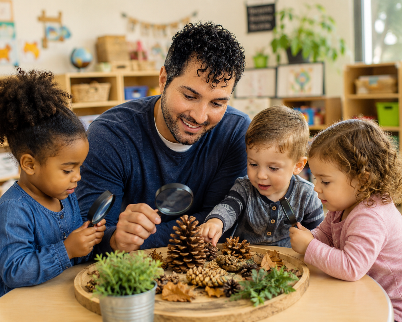 Teacher reading to preschool children